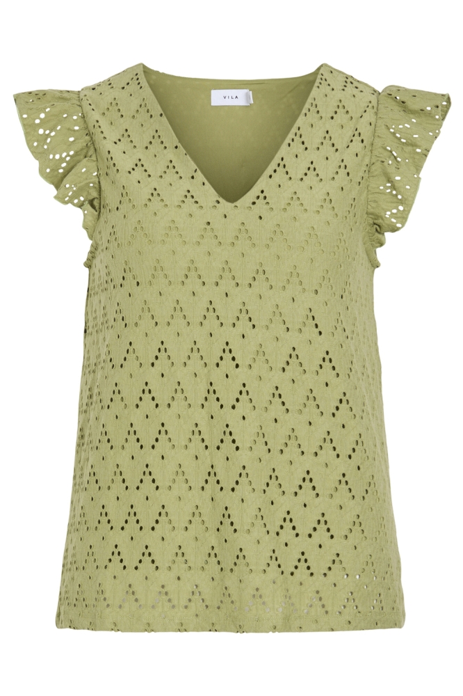 VIAMALINA V-NECK C/S TOP/PB 14104110 Sage